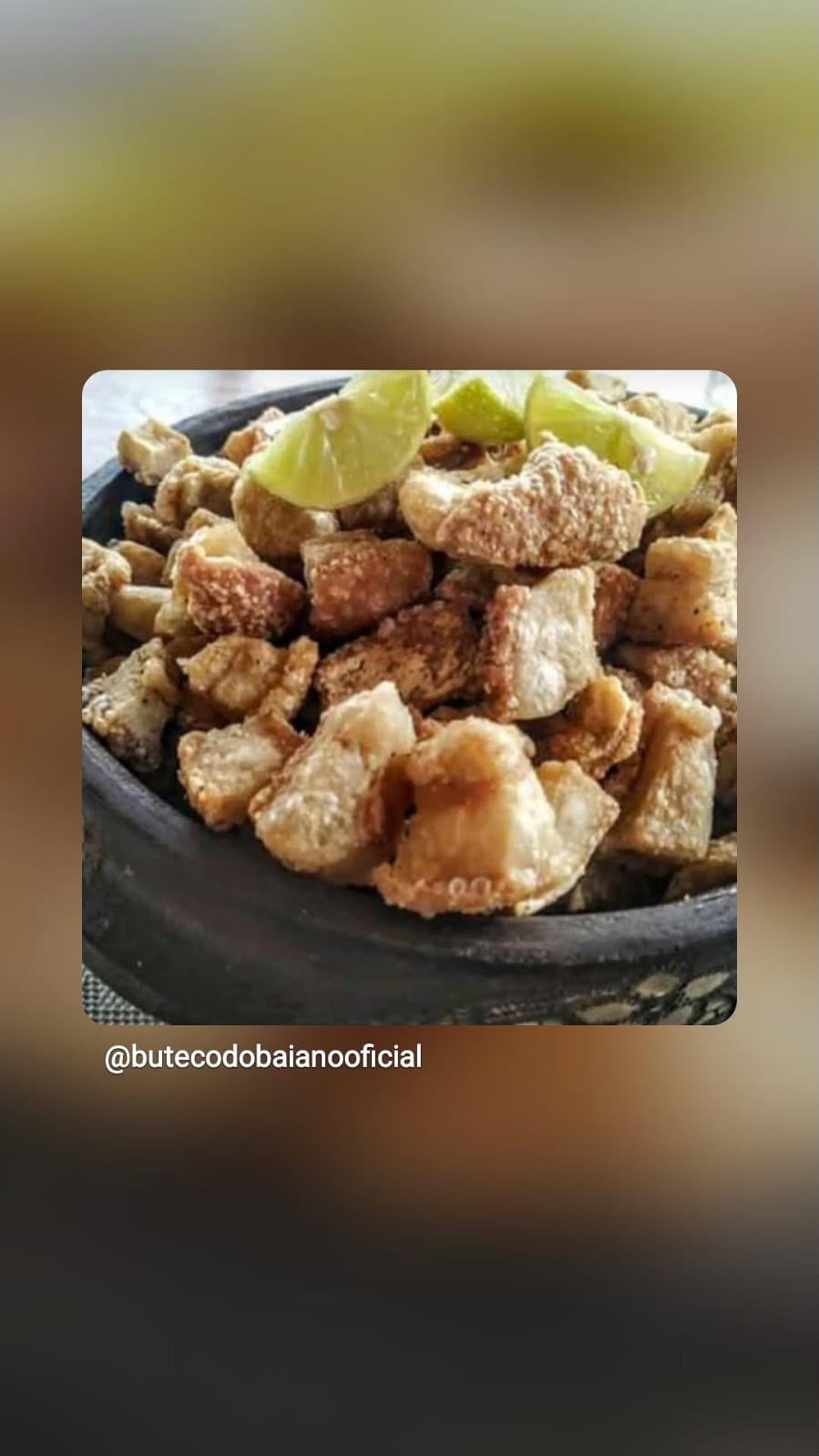 Foto original de torresmo enviada pelo restaurante